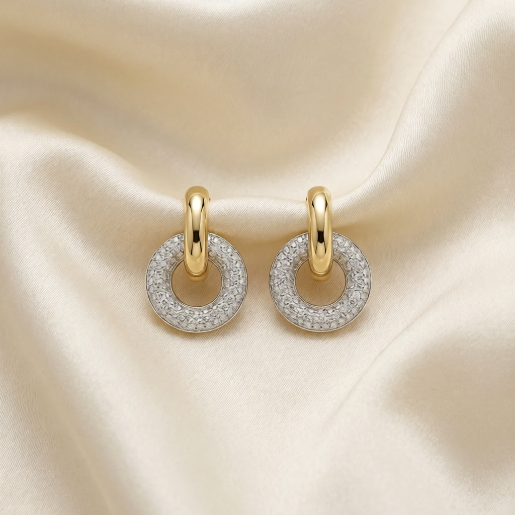 Interlocking Circle Drop Earrings