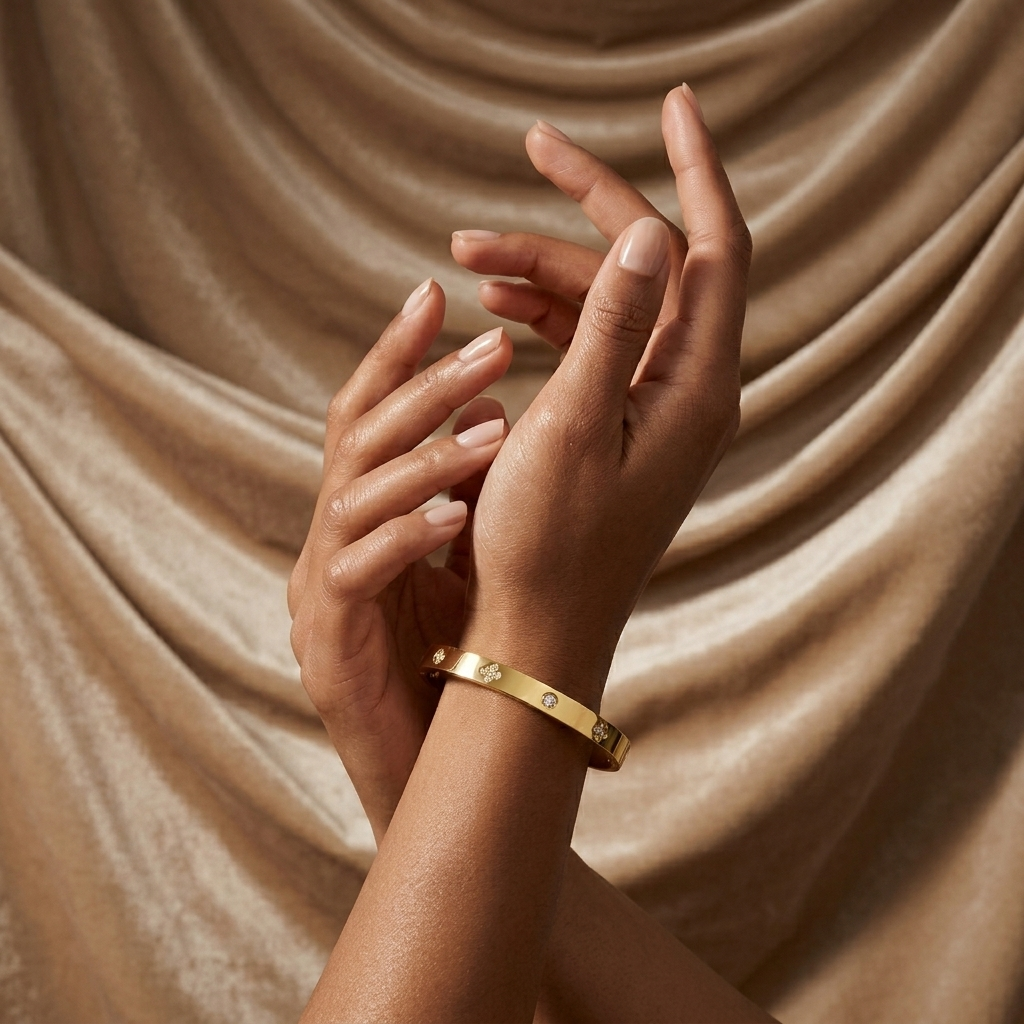 Gold Clover Bangle