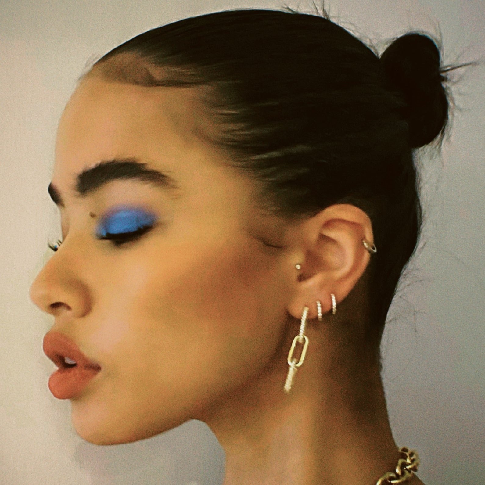 Half Pave Chain Earrings Lifestyle