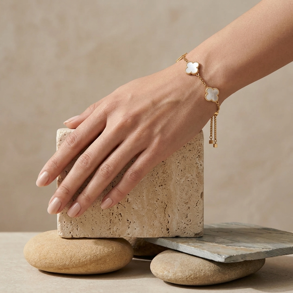 Mother Of Pearl Clover Bracelet