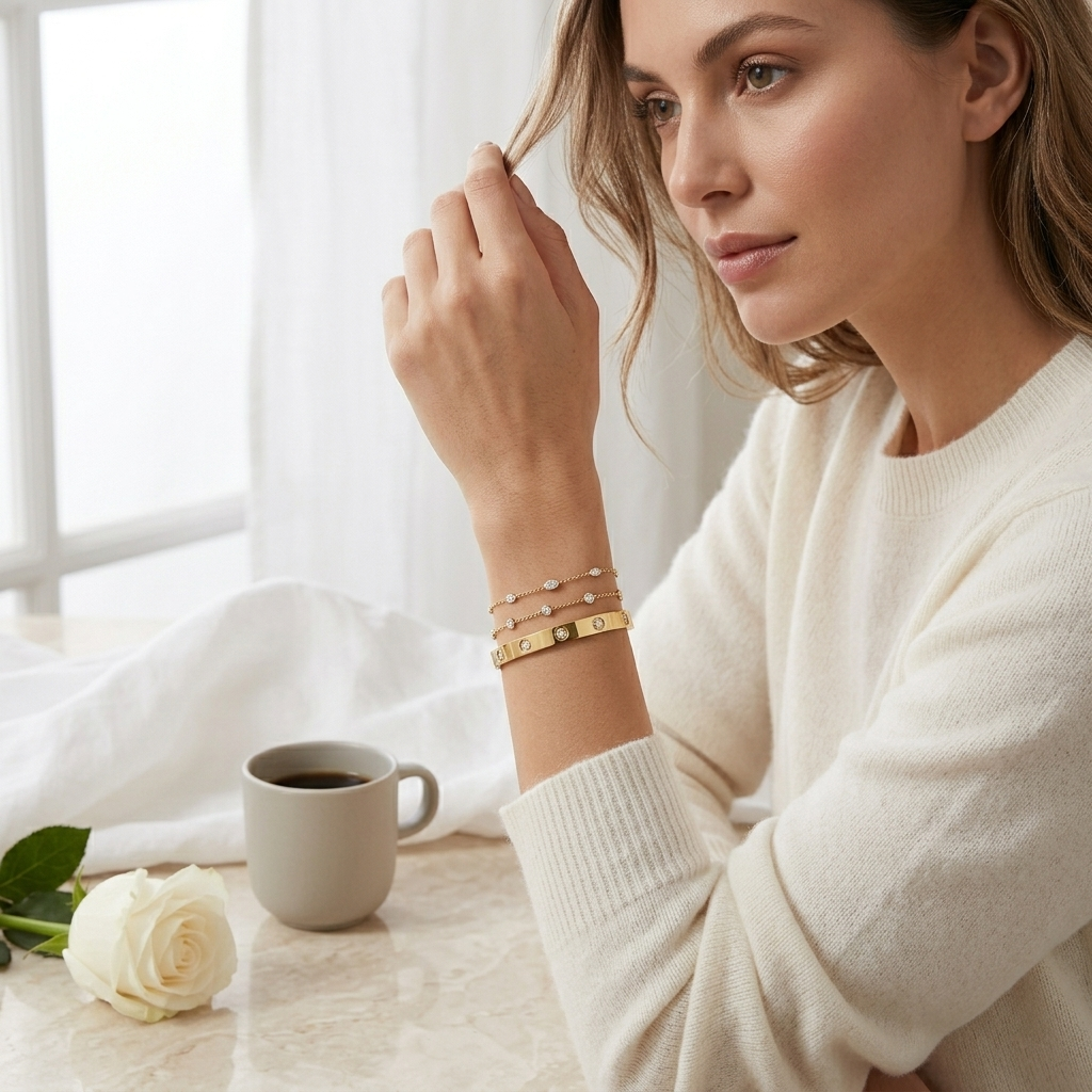 Gold Clover Bangle