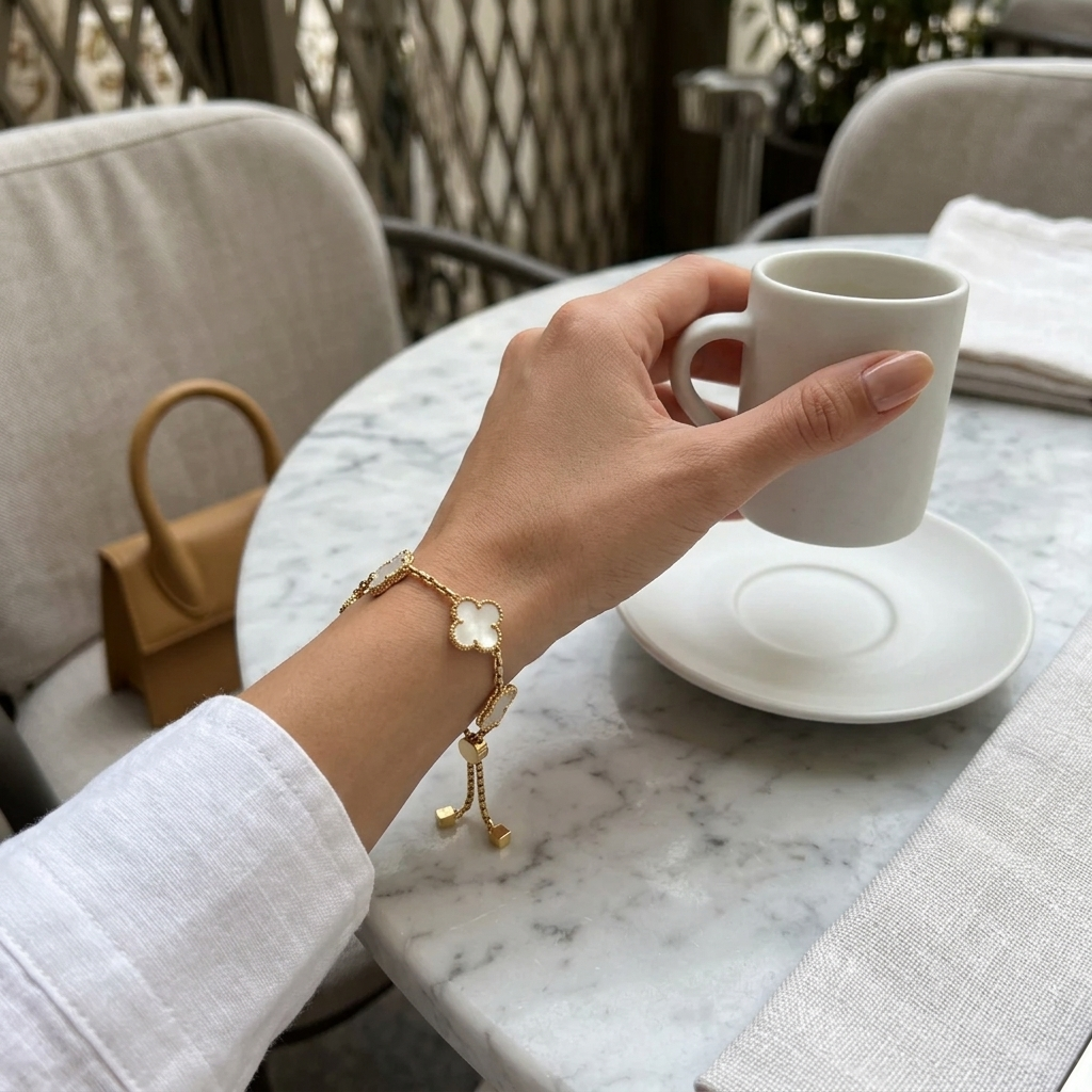 Mother Of Pearl Clover Bracelet