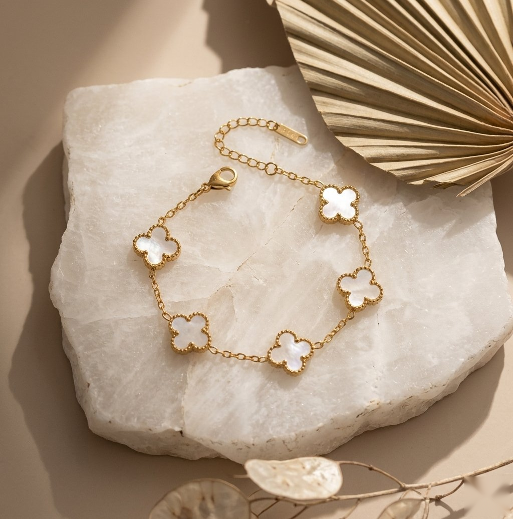 Mother Of Pearl Clover Bracelet