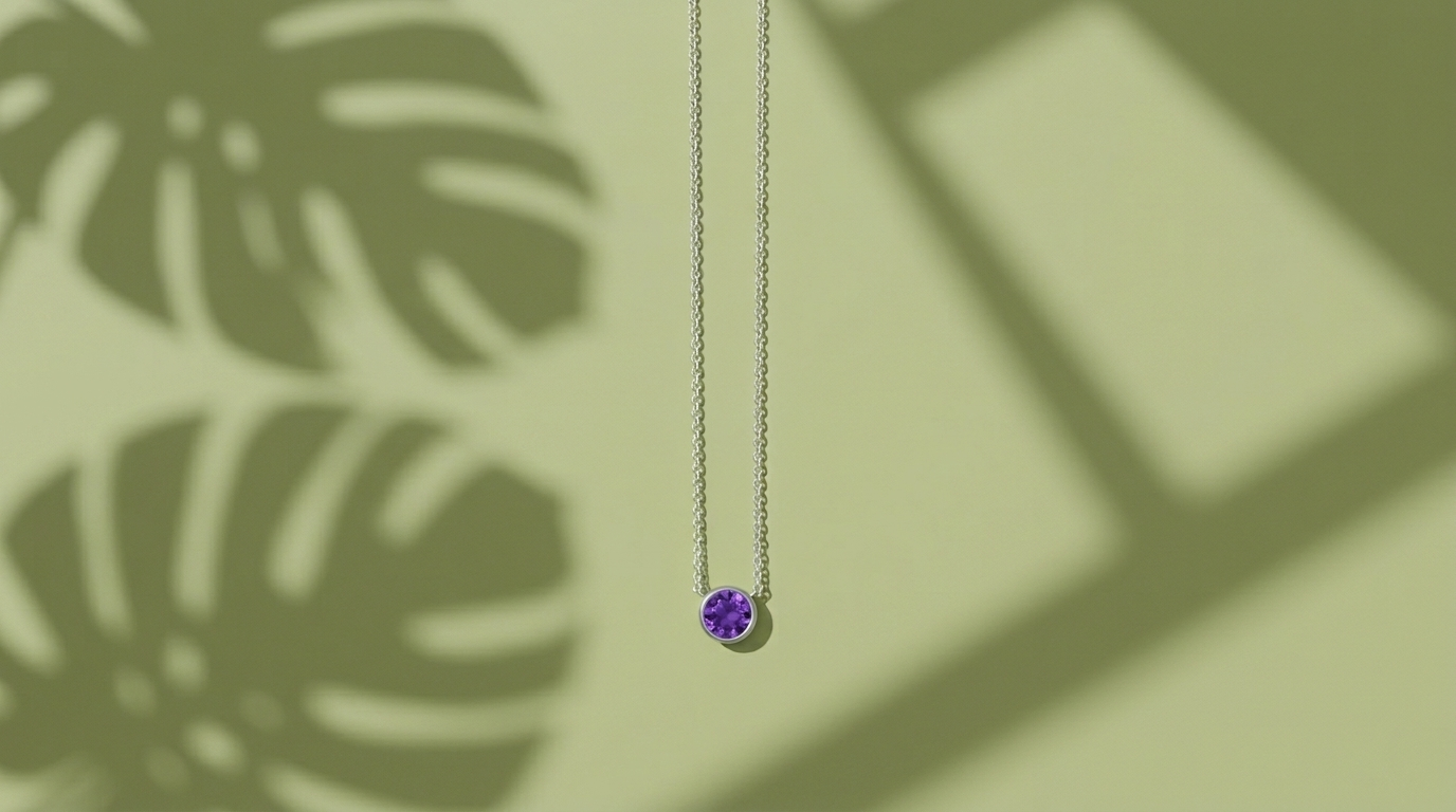 Silver Bezel Birthstone Gemstone Pendant