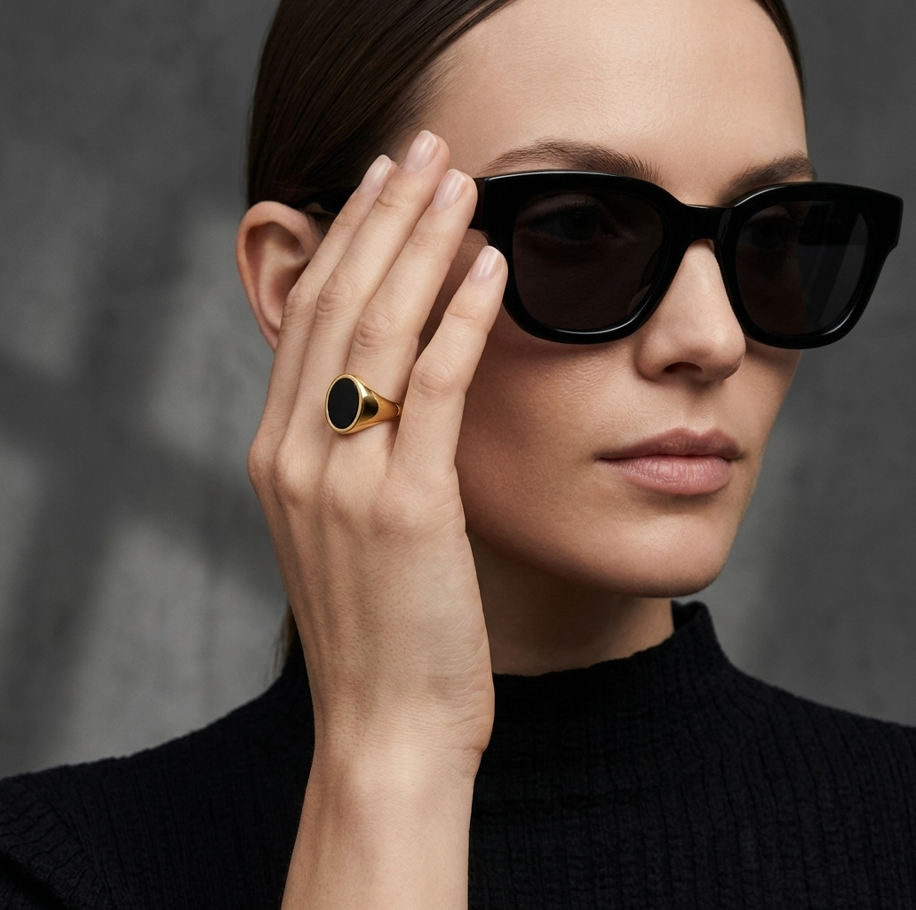 Black Onyx Crystal Ring