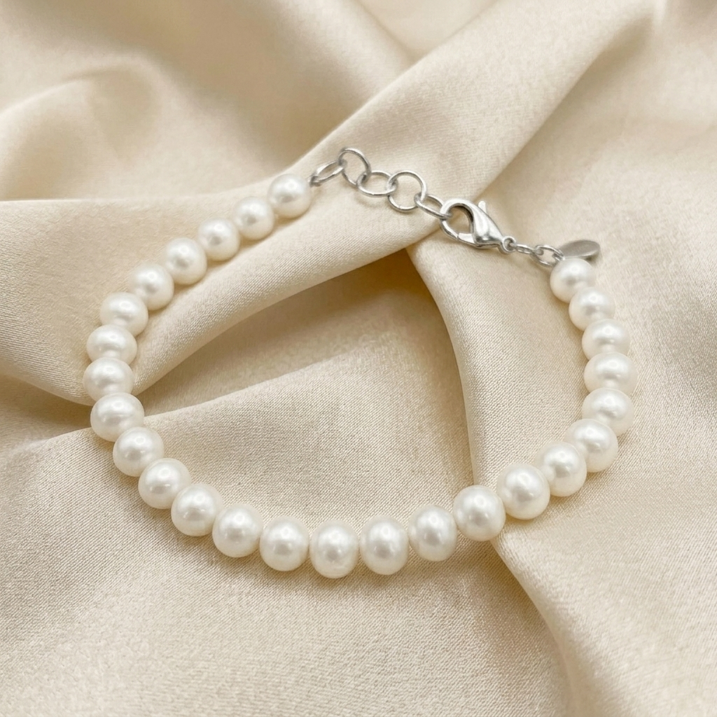 Gold Statement Mixed Link Oversized Pearl Bracelet