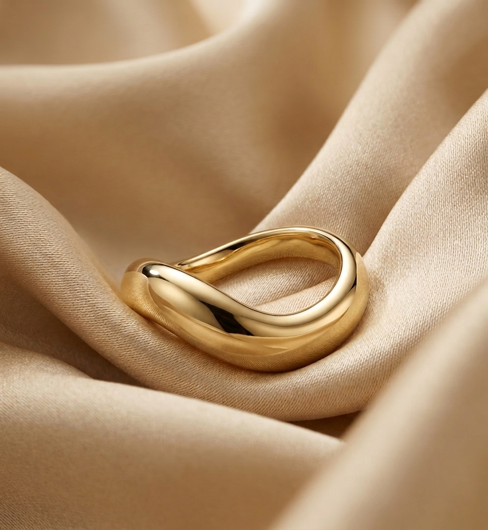 Gold High Polish Chunky Dome Statement Ring