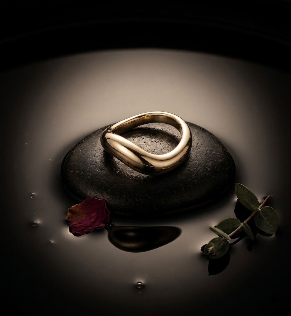 Gold High Polish Chunky Dome Statement Ring