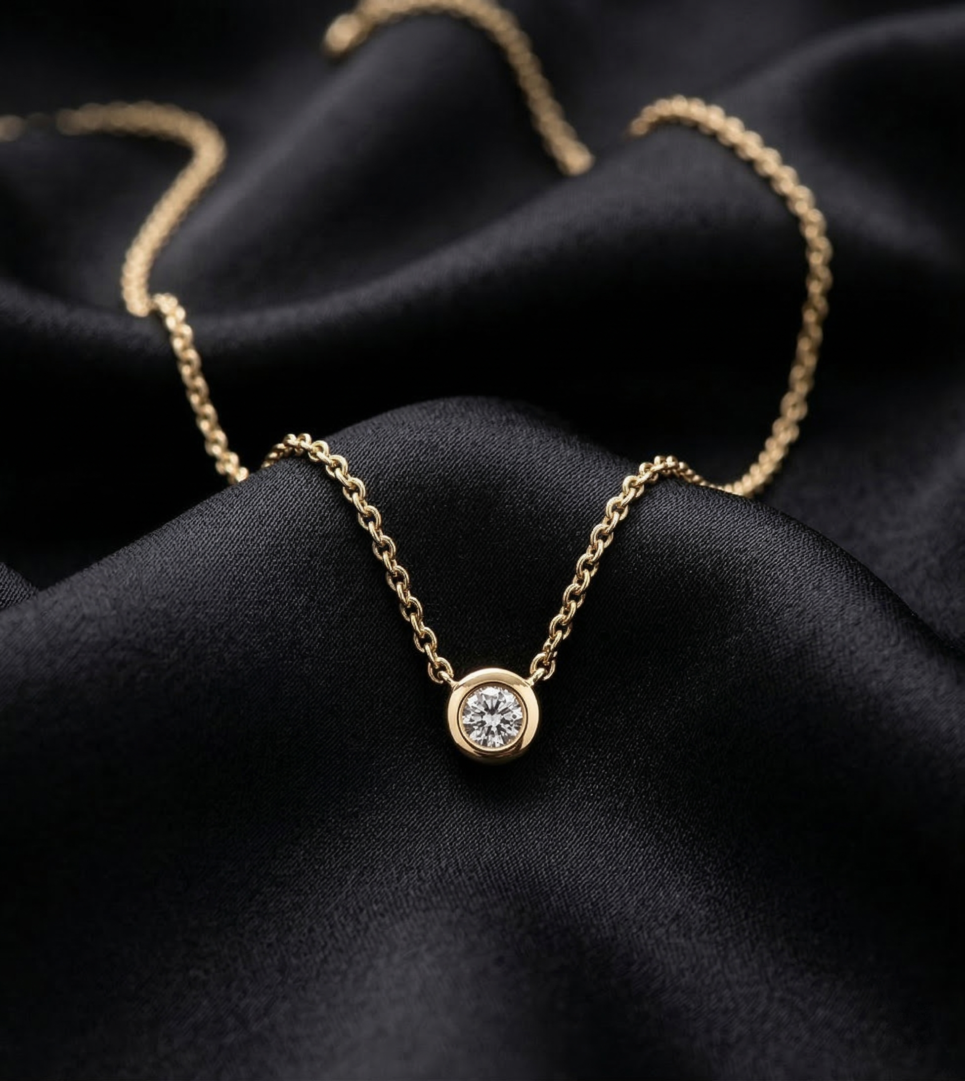 Round Micro Pave Iced Circle Pendant Necklace