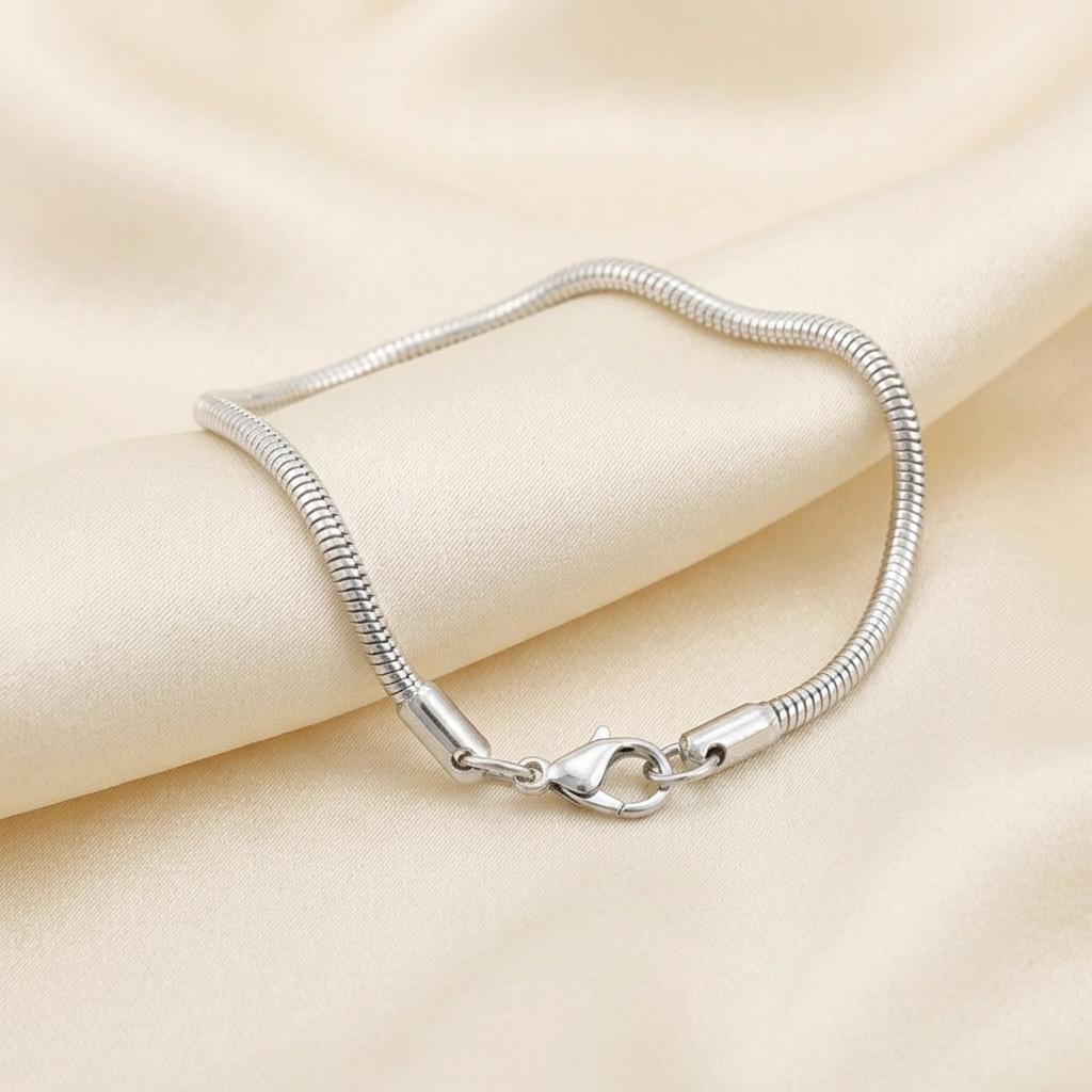 Gold Polished Cobra Snake Link Flat Bracelet