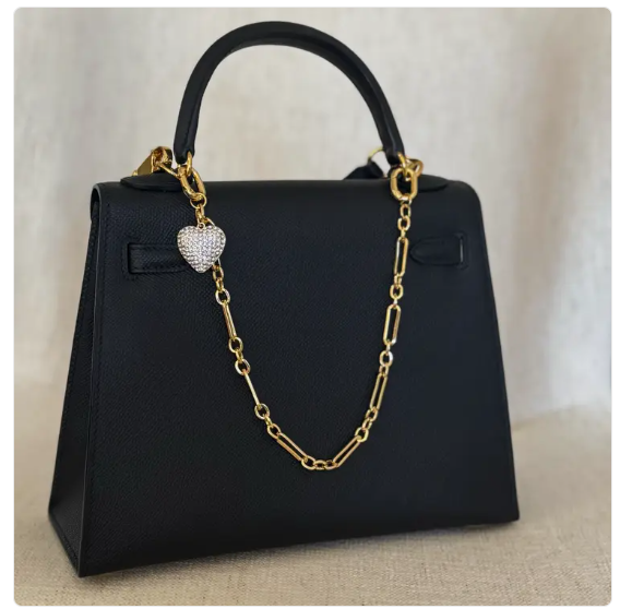 Sparkly Big Heart Bag Charm