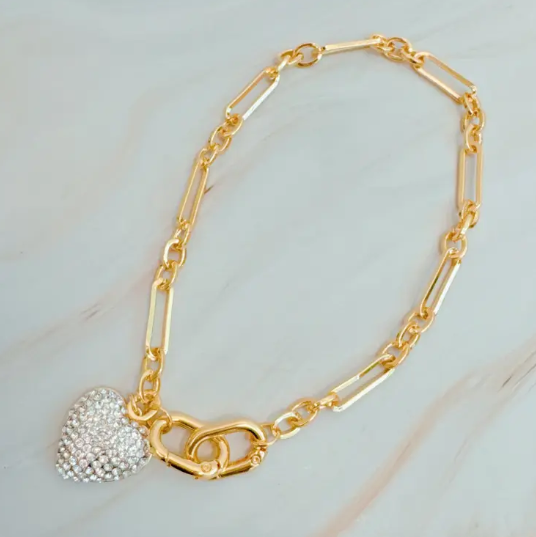 Sparkly Big Heart Bag Charm