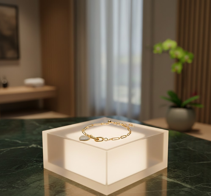 Sparkly Big Heart Bag Charm