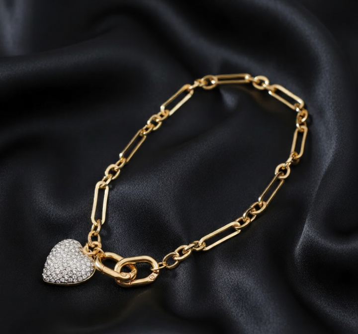 Sparkly Big Heart Bag Charm