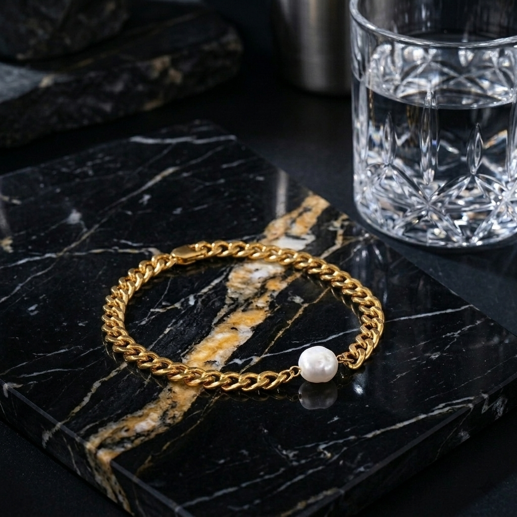 Gold April Birthstone Crystal Solitaire Chain Bracelet