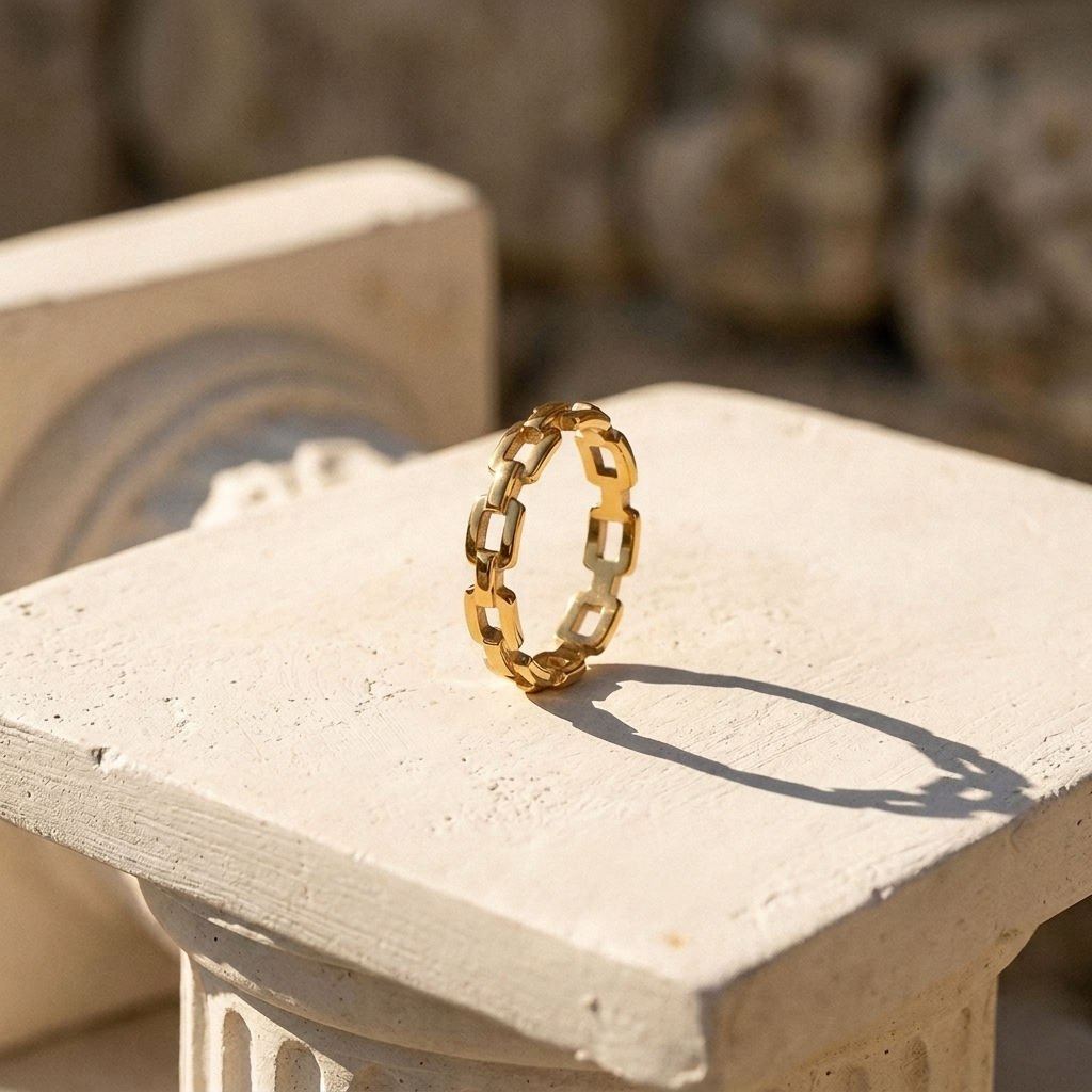 Gold Polished Thin Minimalist Stackable Band Ring