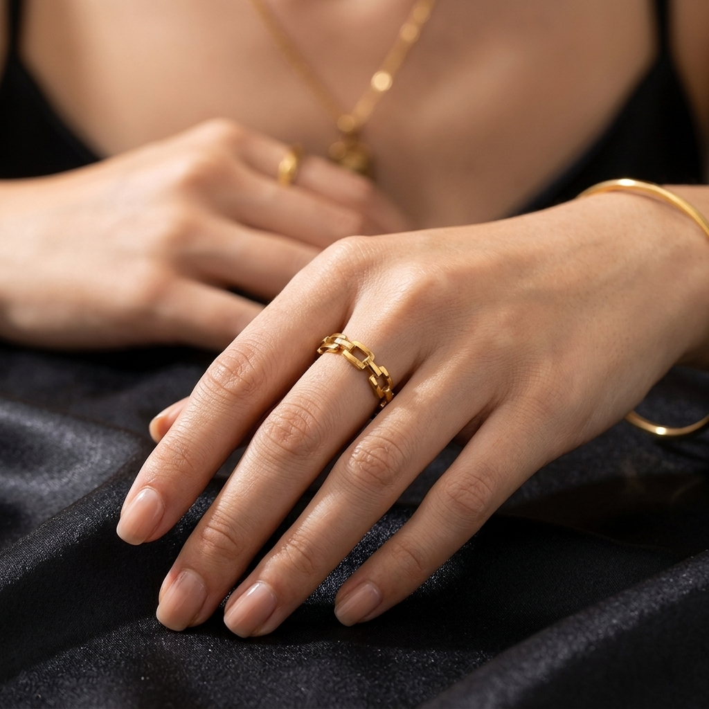 Gold Polished Thin Minimalist Stackable Band Ring