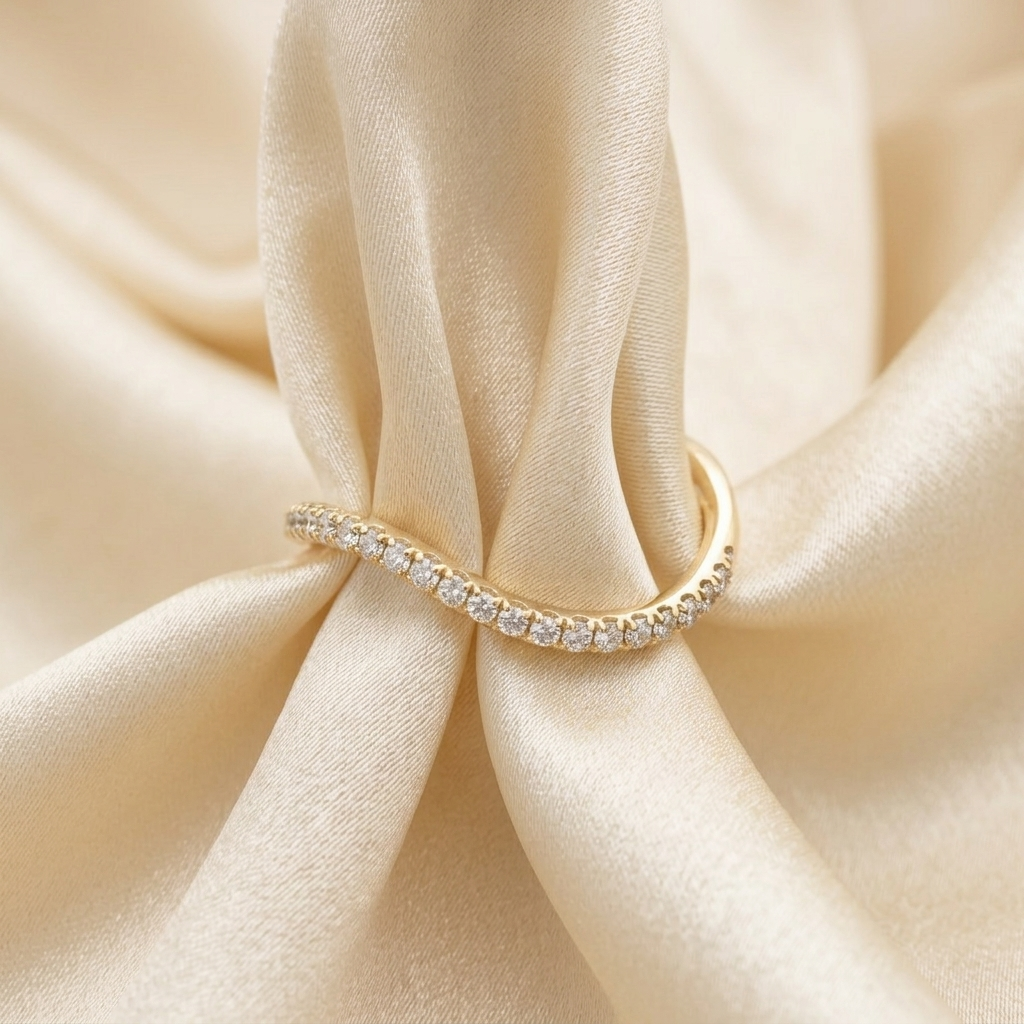 Gold Pave Crystal Encrusted Bold Dome Ring